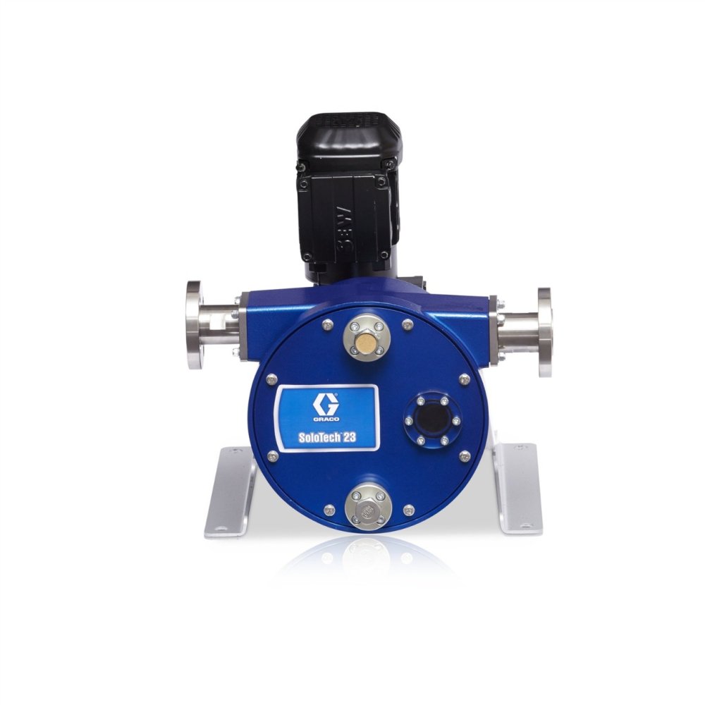 Перистальтический шланговый насос SoloTech™ 23 средней скорости из Buna-N, шланг: нитрил, штуцер: нерж. сталь 316, мотор переменного тока