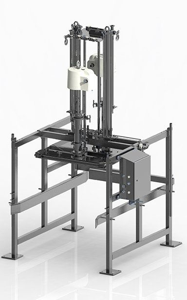 Система перекачивания материала из контейнеров SaniForce, 2 поршневых насоса с соотношением 5:1, пластина Buckhorn, пневмоуправление в закрытом исполнении